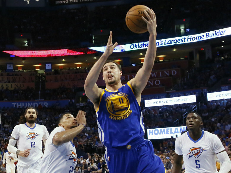 Thompson's 34 help Warriors top Thunder in chippy game
