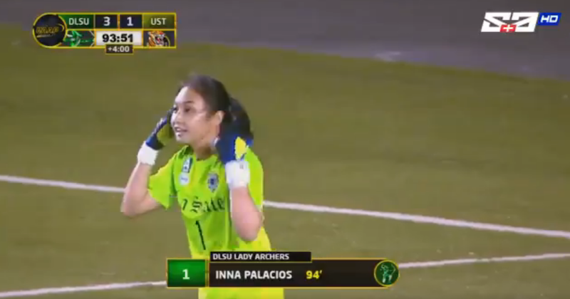 DLSU keeper Inna Palacios gets to score in final UAAP game