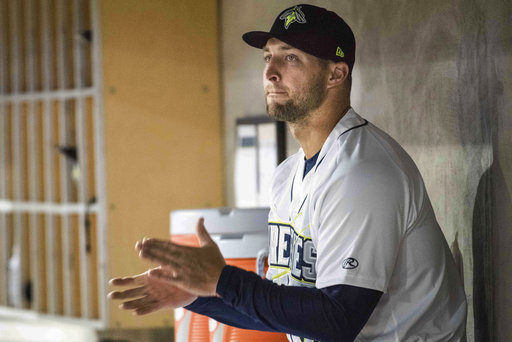 Tebow ends 1st half of his 1st pro season with 3 strikeouts