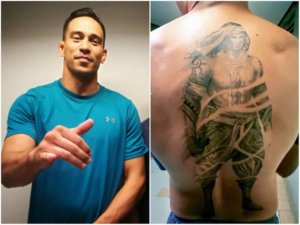 Fil-Am MMA fighter AJ Matthews shows off Lapu-Lapu tattoo