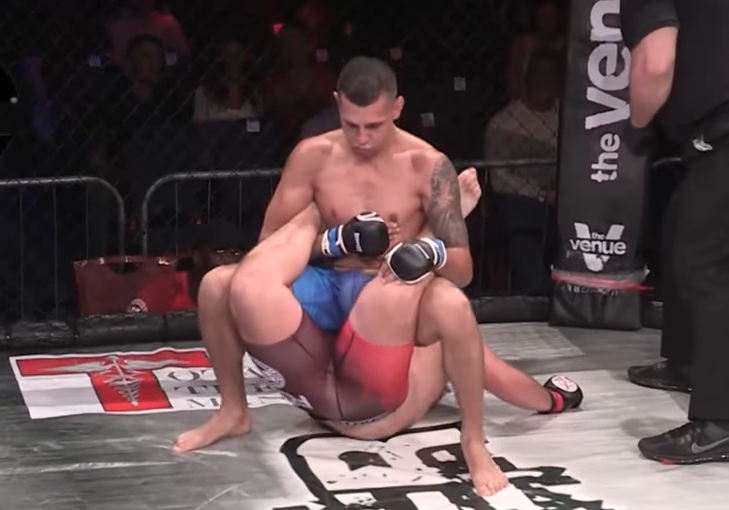 MMA fighter makes opponent tap using a pro-wrestling move