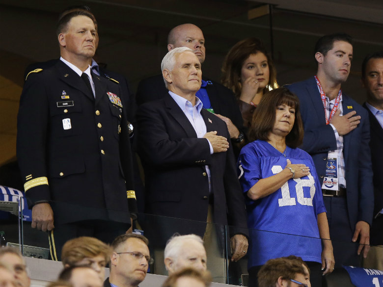 Pence Leaves 49ers NFL Game After Players Protest Pence Leaves 49ers NFL Game After Players Protest